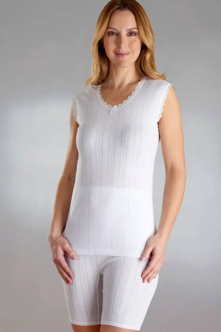 Vedonis Seamfree Fancy Knit Thermal Sleeveless Top VUW801