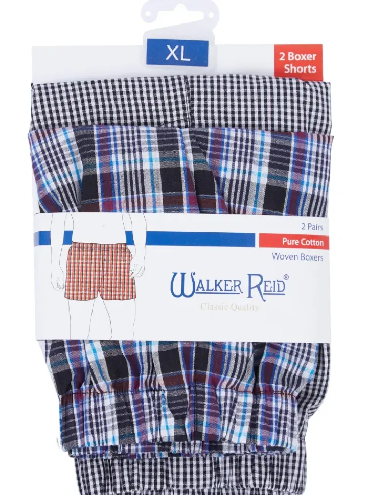 Walker Reid Check Boxer Short 2 Pack WR655