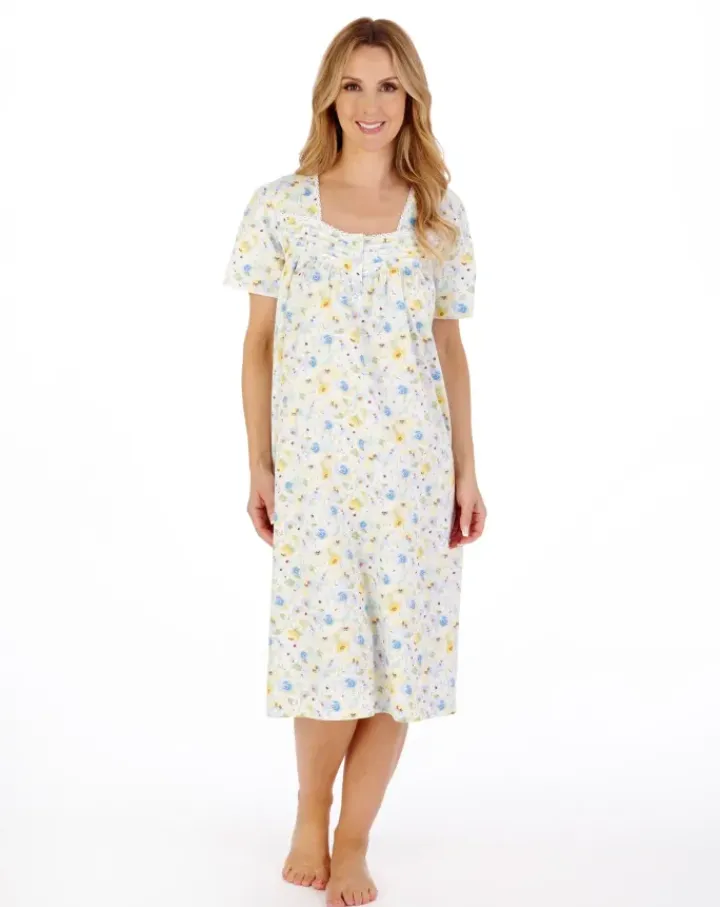 Watercolour Floral Print 42" Woven Nightdress ND05230