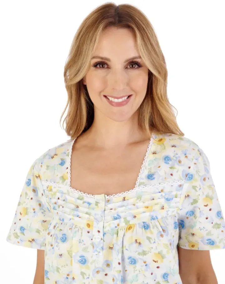 Watercolour Floral Print 42" Woven Nightdress ND05230