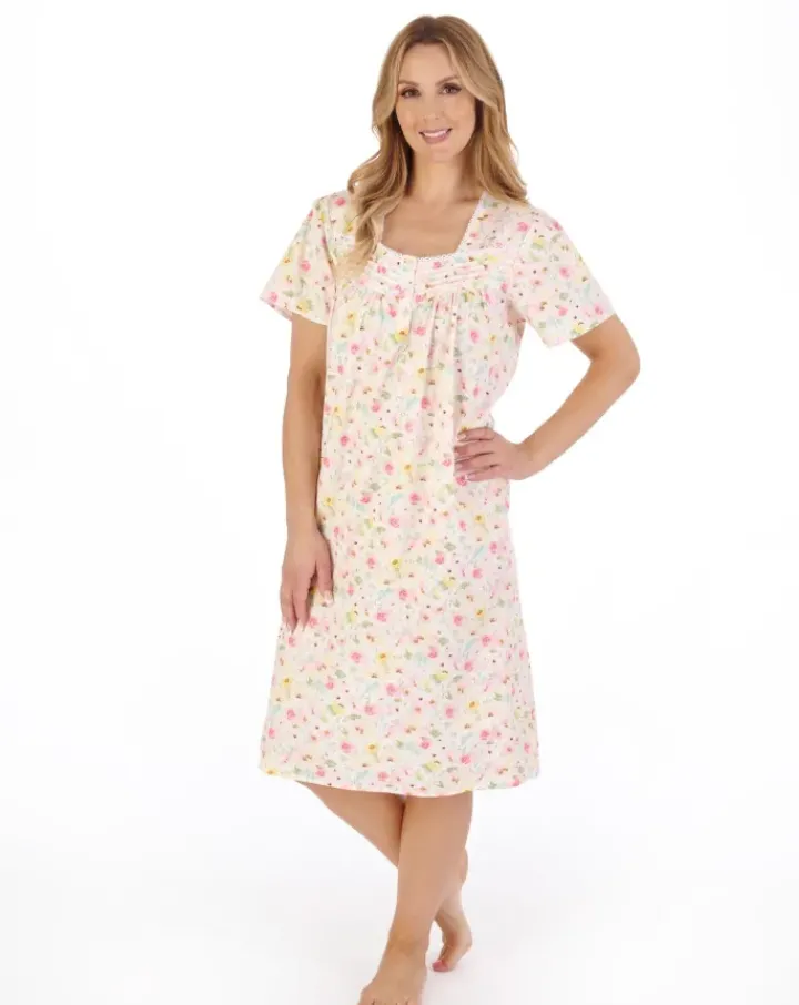 Watercolour Floral Print 42" Woven Nightdress ND05230
