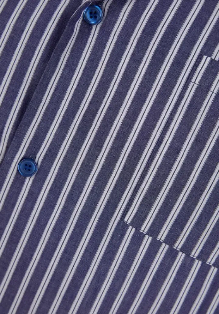 Woven Stripe 42" Button Through Nightshirt WR88825