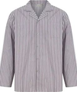Woven Stripe Button Through Tailored Pyjama Set WR88826