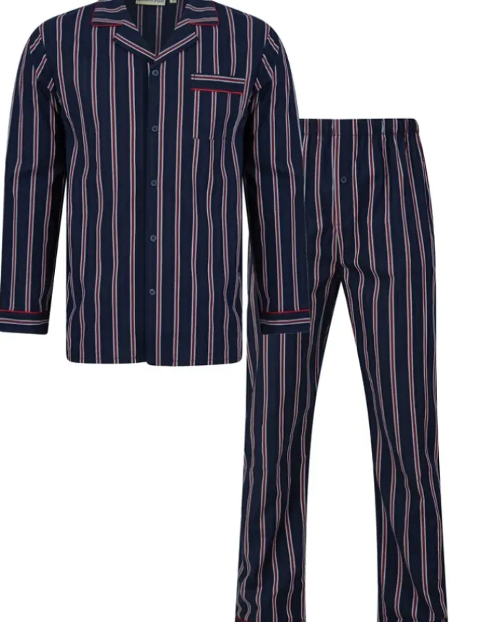 Woven Stripe Button Through Tailored Pyjama WR66802