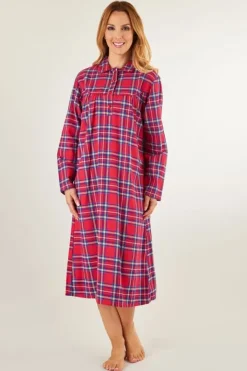 Yarn Dyed Tartan 45" Nightshirt With Collar ND8231