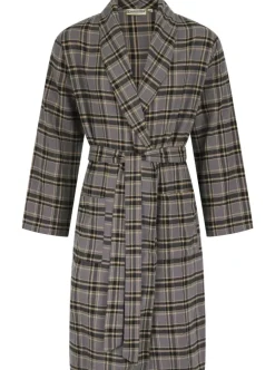 Yarn Dyed Woven Check Shawl Collar Wrap WR06808