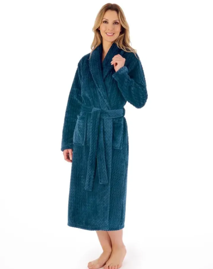 Zig-Zag Pattern Fleece 46" Wrap Housecoat HC02318