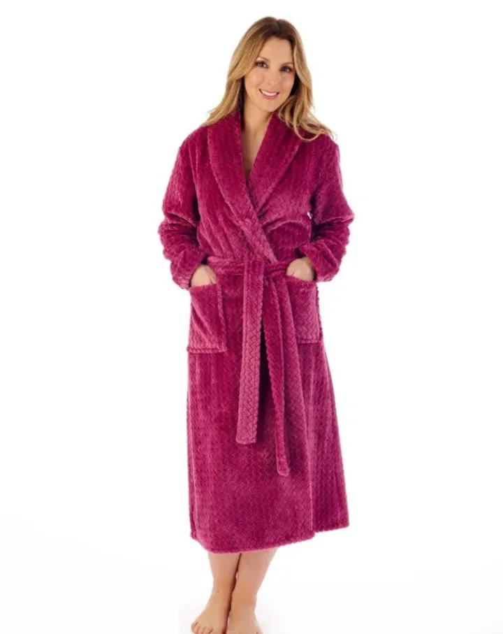 Zig-Zag Pattern Fleece 46" Wrap Housecoat HC02318