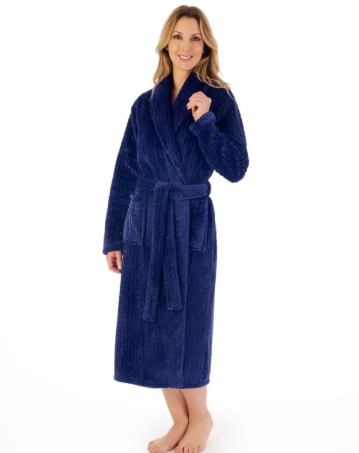 Zig-Zag Pattern Fleece 46" Wrap Housecoat HC02318